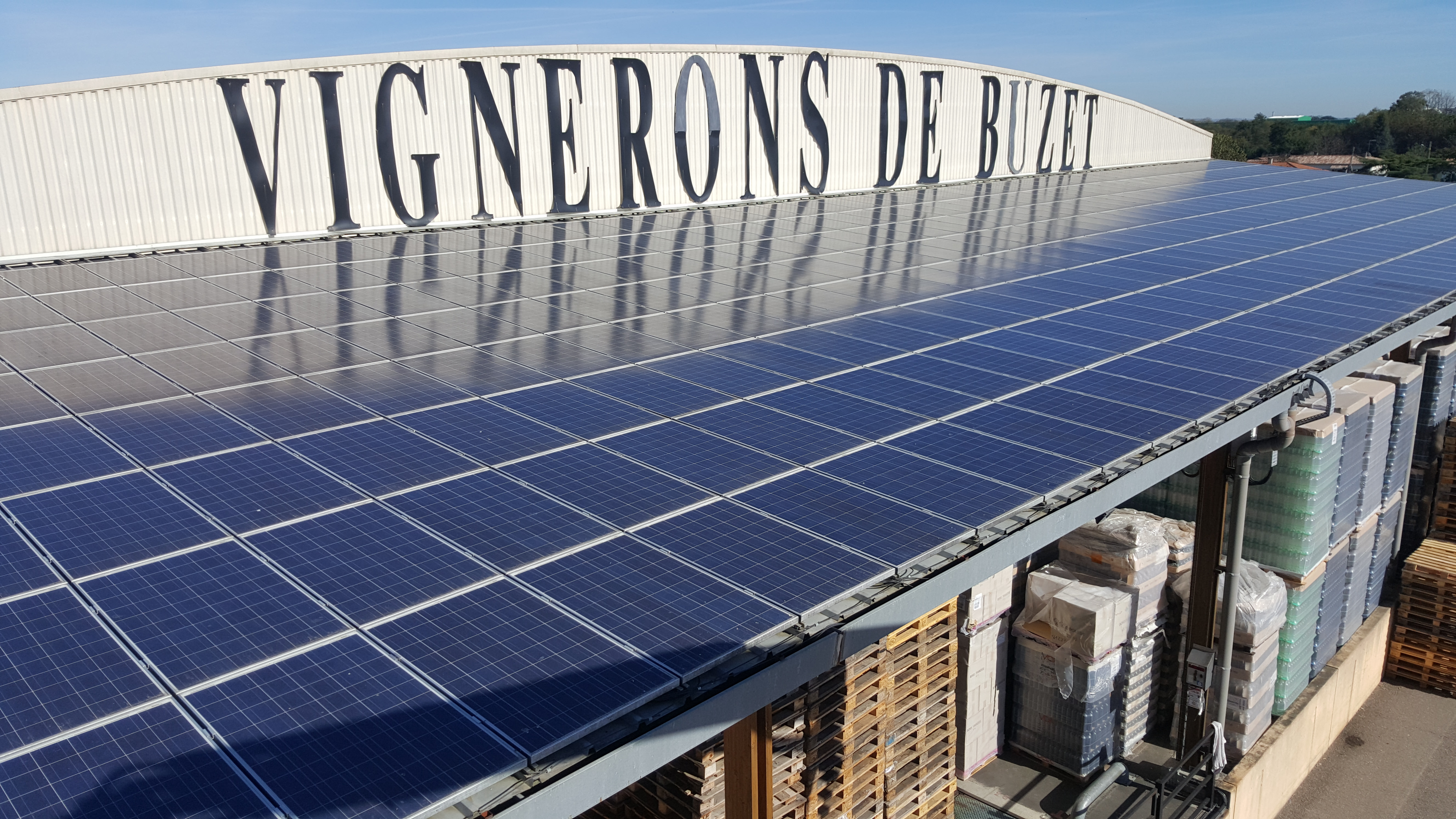 Chantier PV Cave Viticole 8 000m²