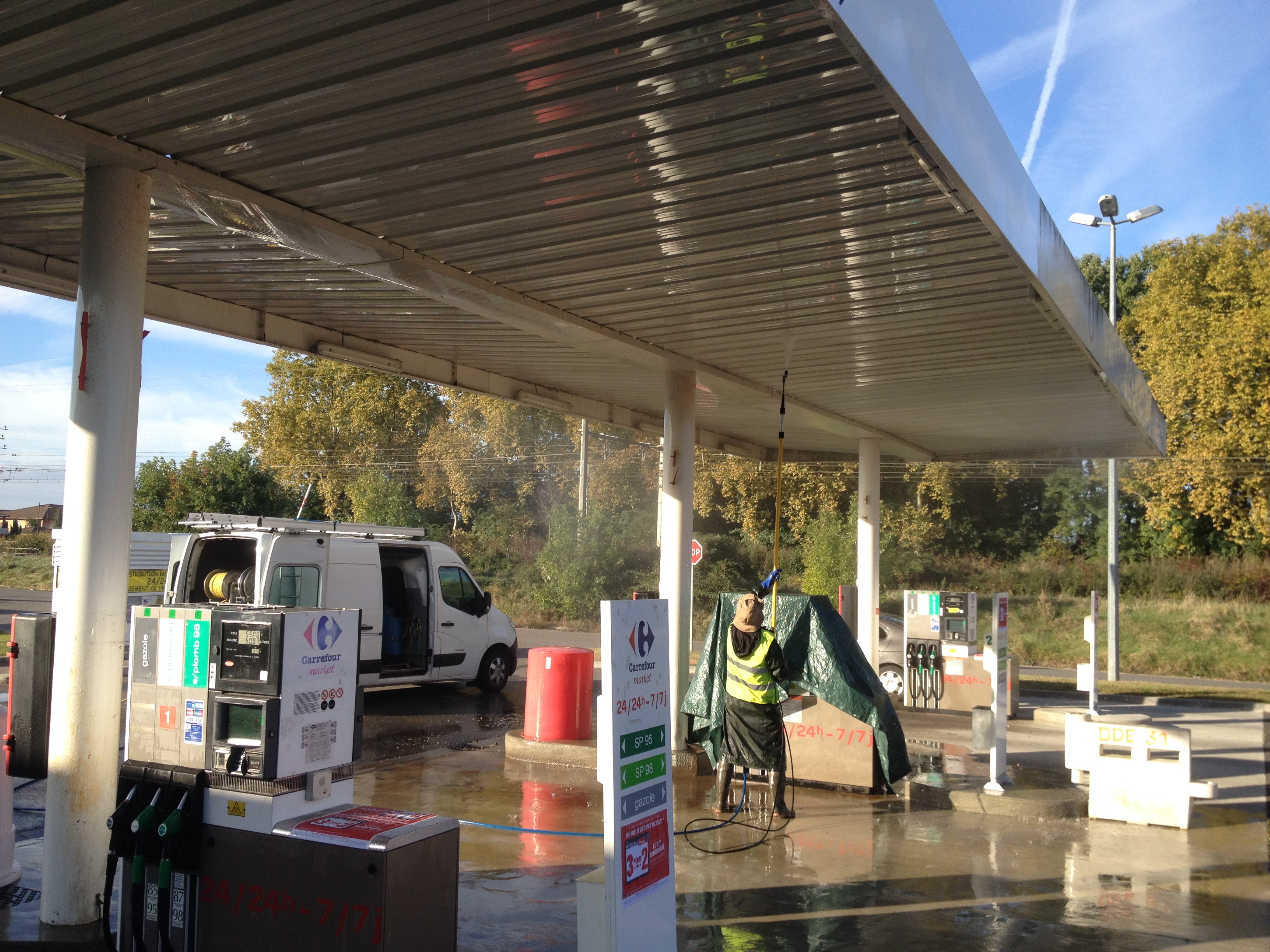 Nettoyage Auvent Station carburant