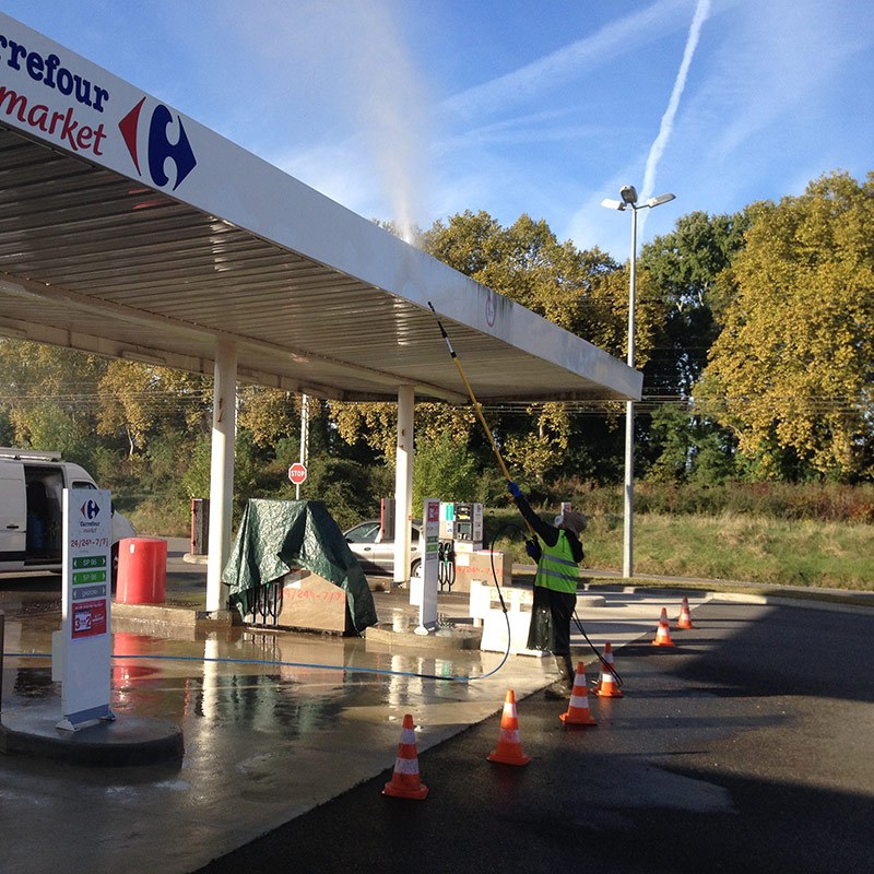 Nettoyage Auvent Station carburant